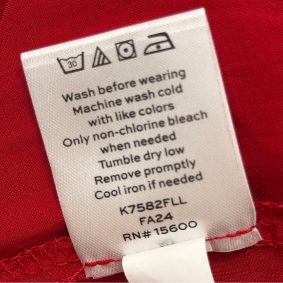 NWT Draper James Womens XXL Red Long Sleeve Dress Lace Overlay Holiday Neck Tie - Picture 12 of 14